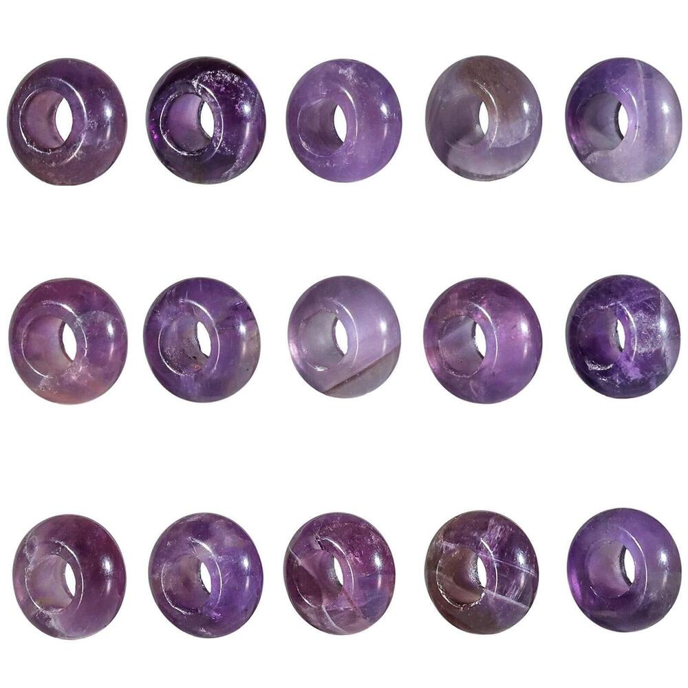 6452 Big Hole Stone Beads Charms for Jewelry Making, Rondelle European